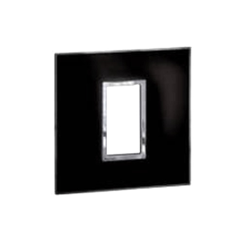 Legrand Arteor Mirror Black Cover Plate With Frame, 1 M, 5757 03